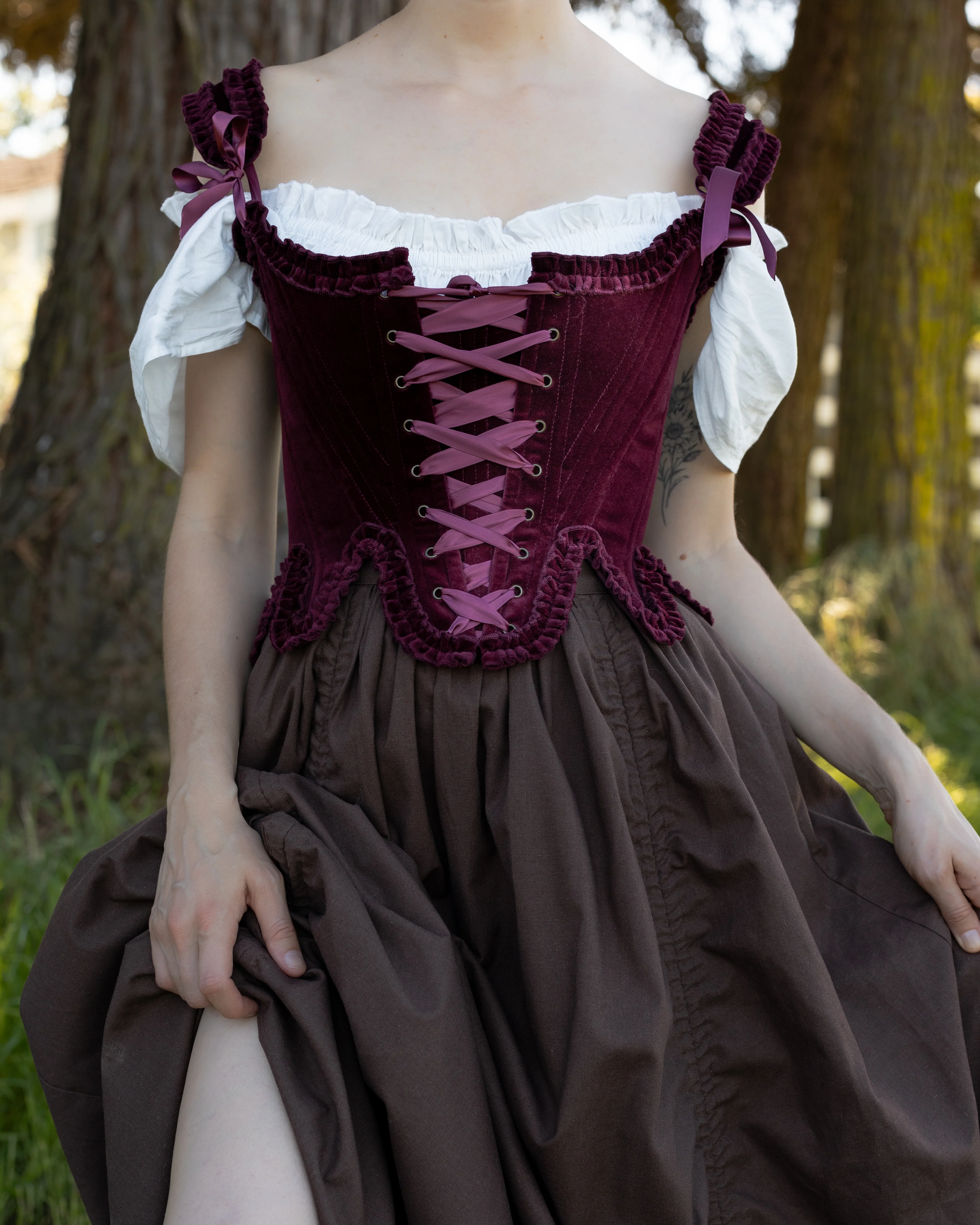 Plum Velvet 18th Century Stays - Image 6