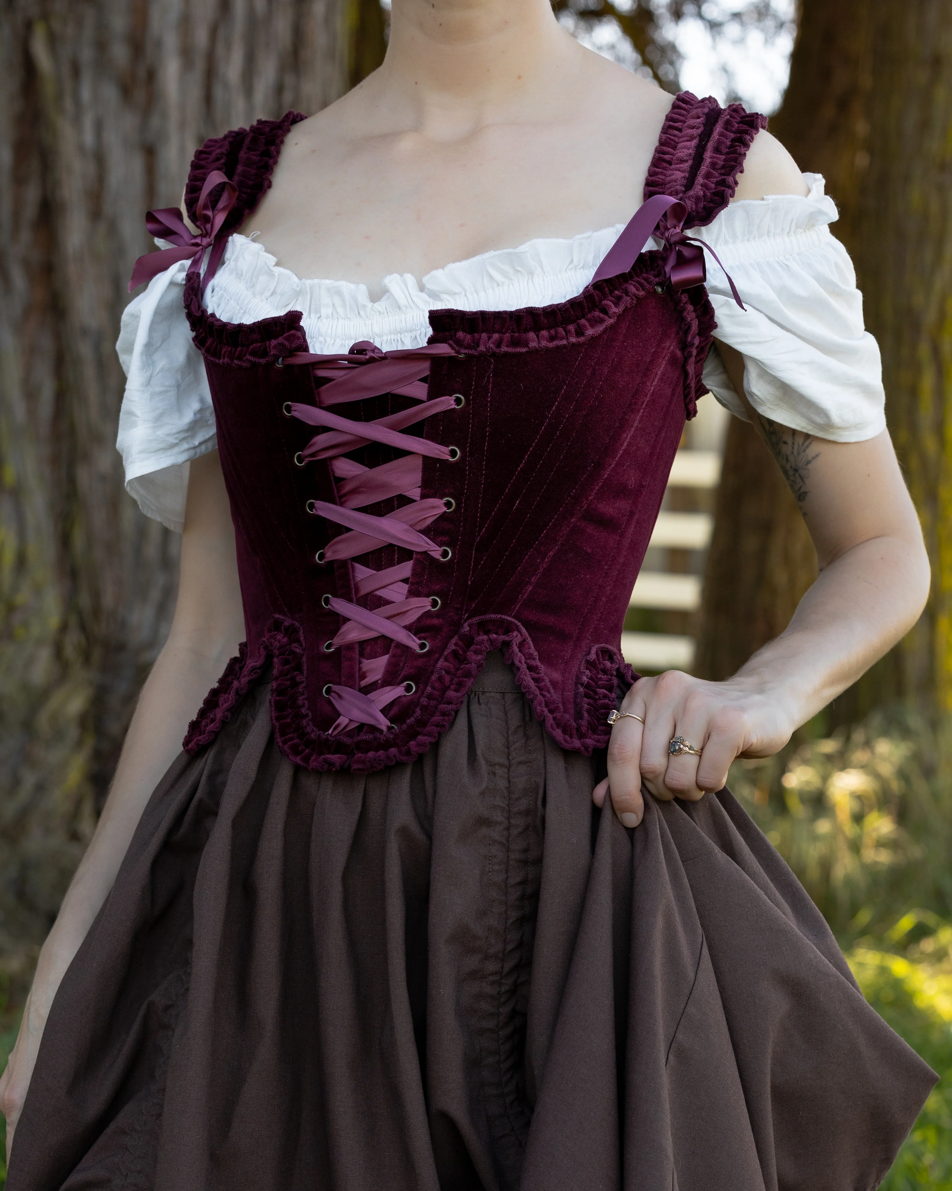 Plum Velvet 18th Century Stays - Image 9