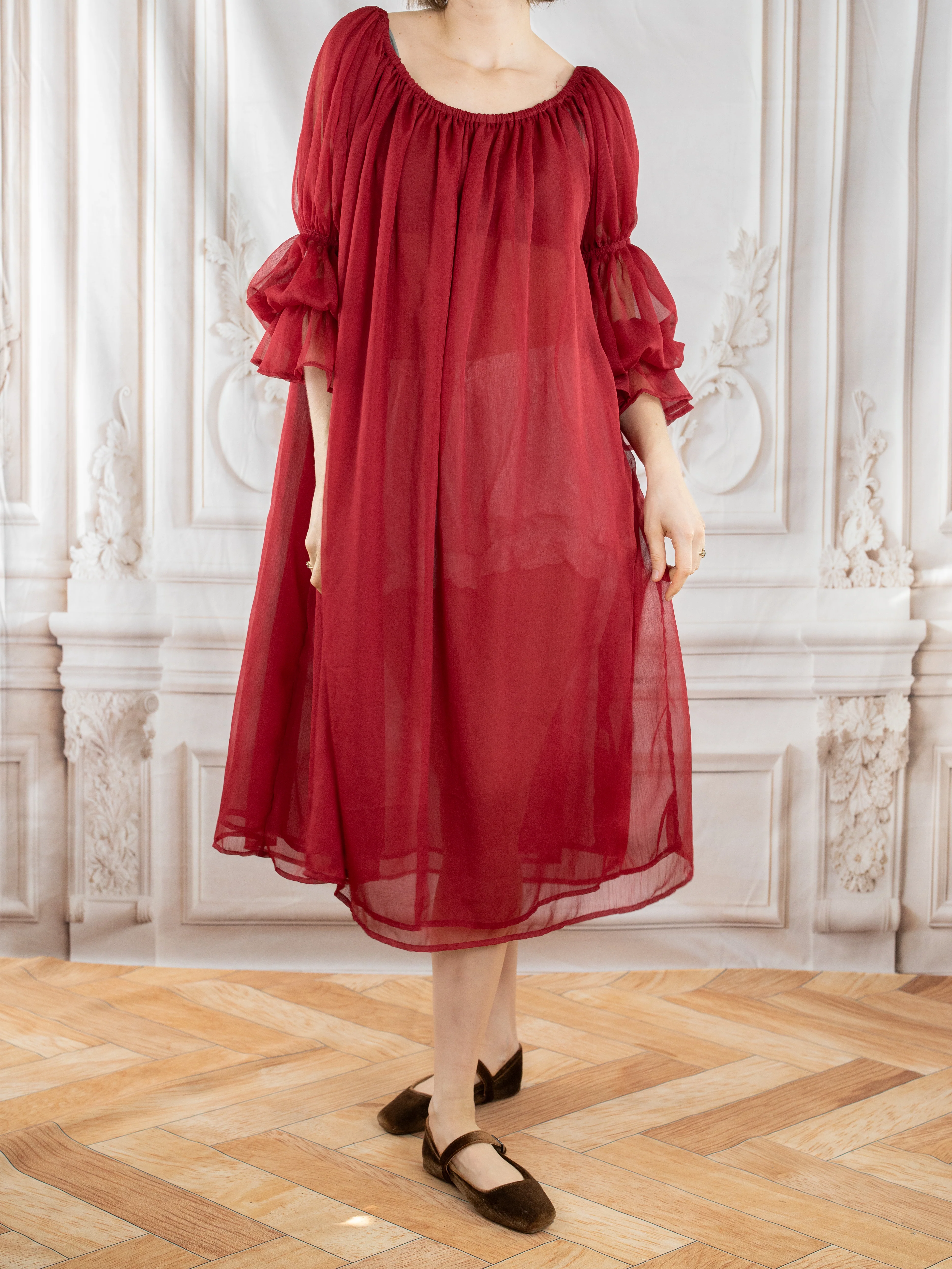 Red Chiffon Chemise - Image 2