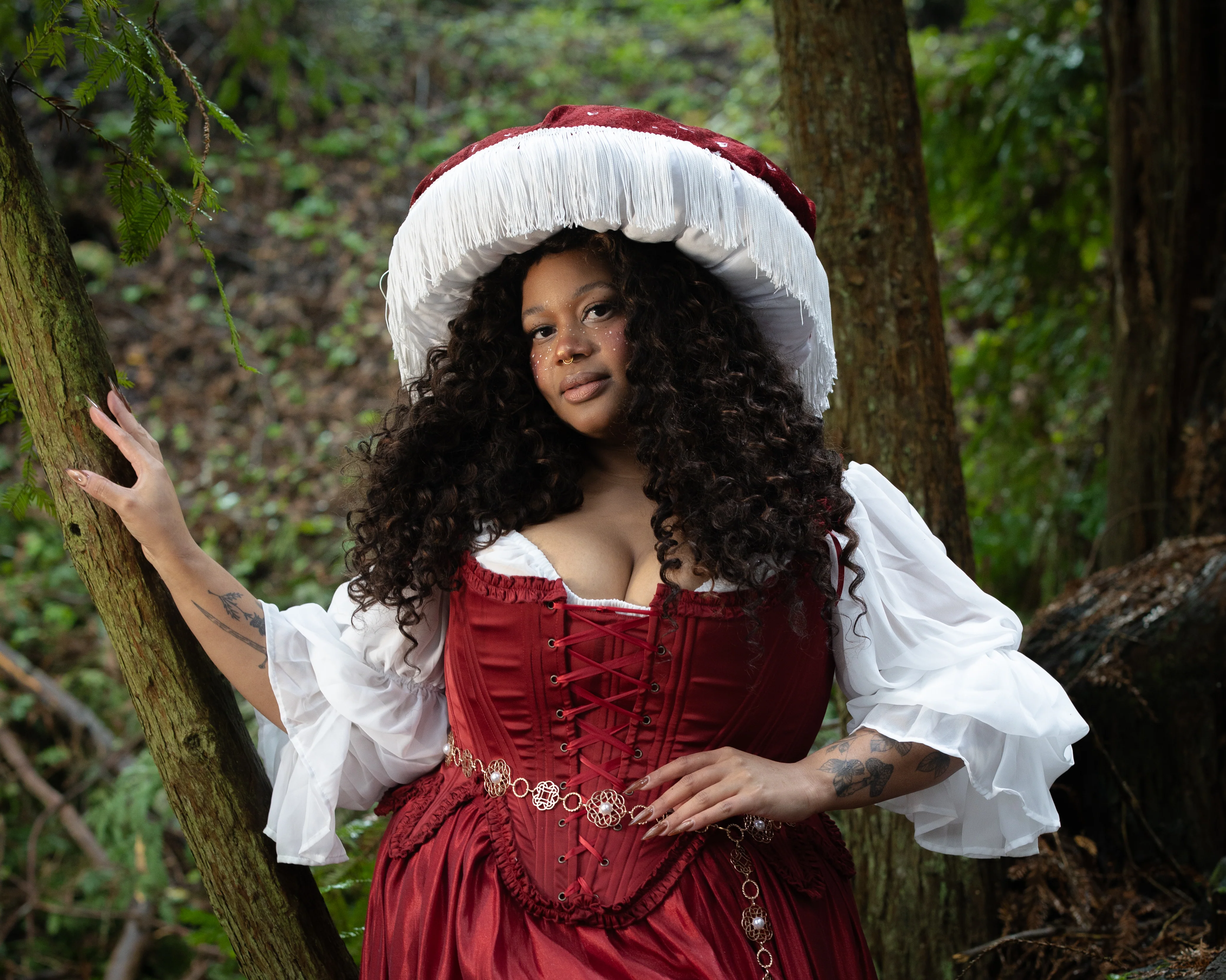 Red Satin 18th Century Stays - Image 5