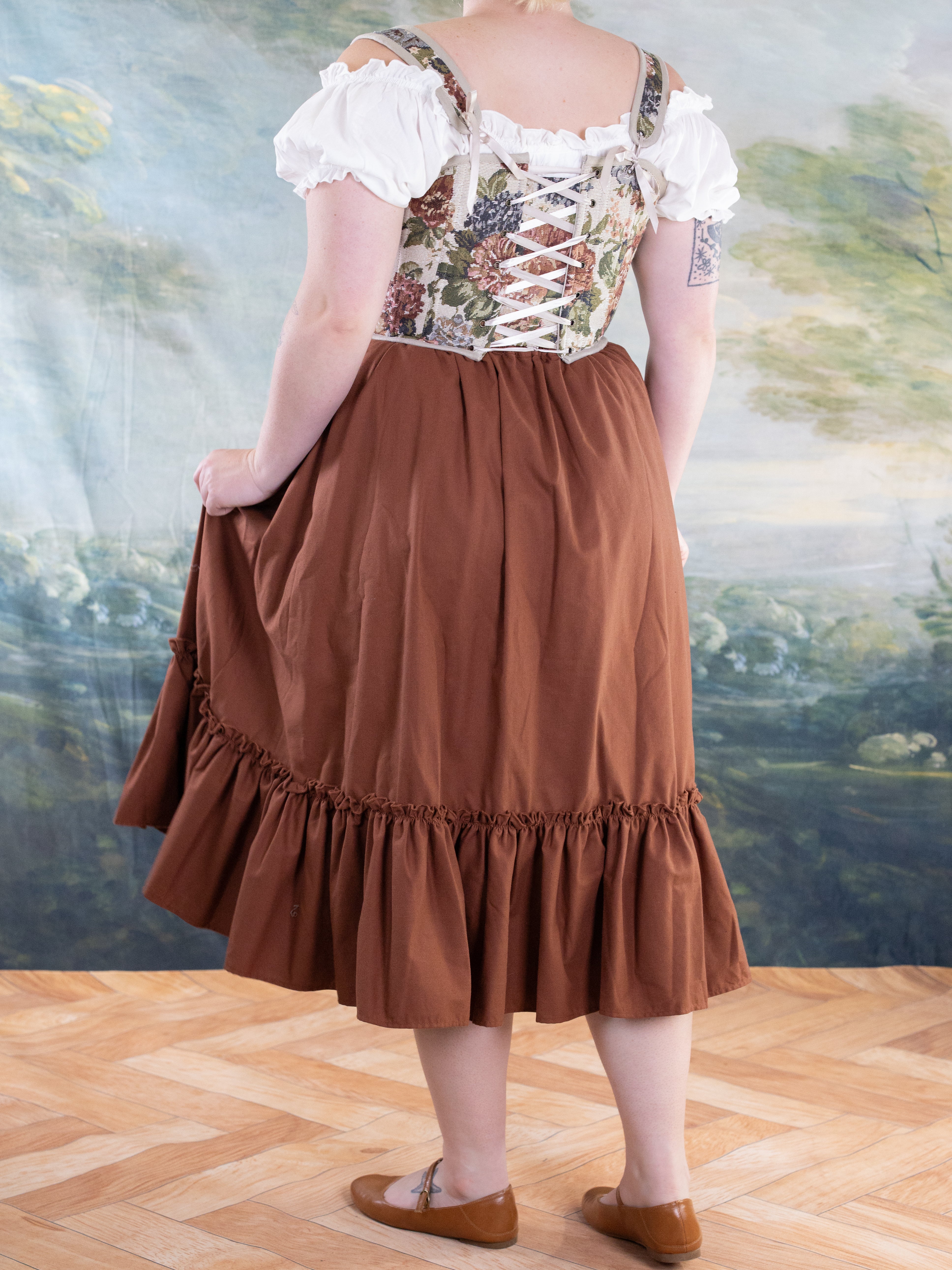 Rust Linen Midi Skirt - Image 7