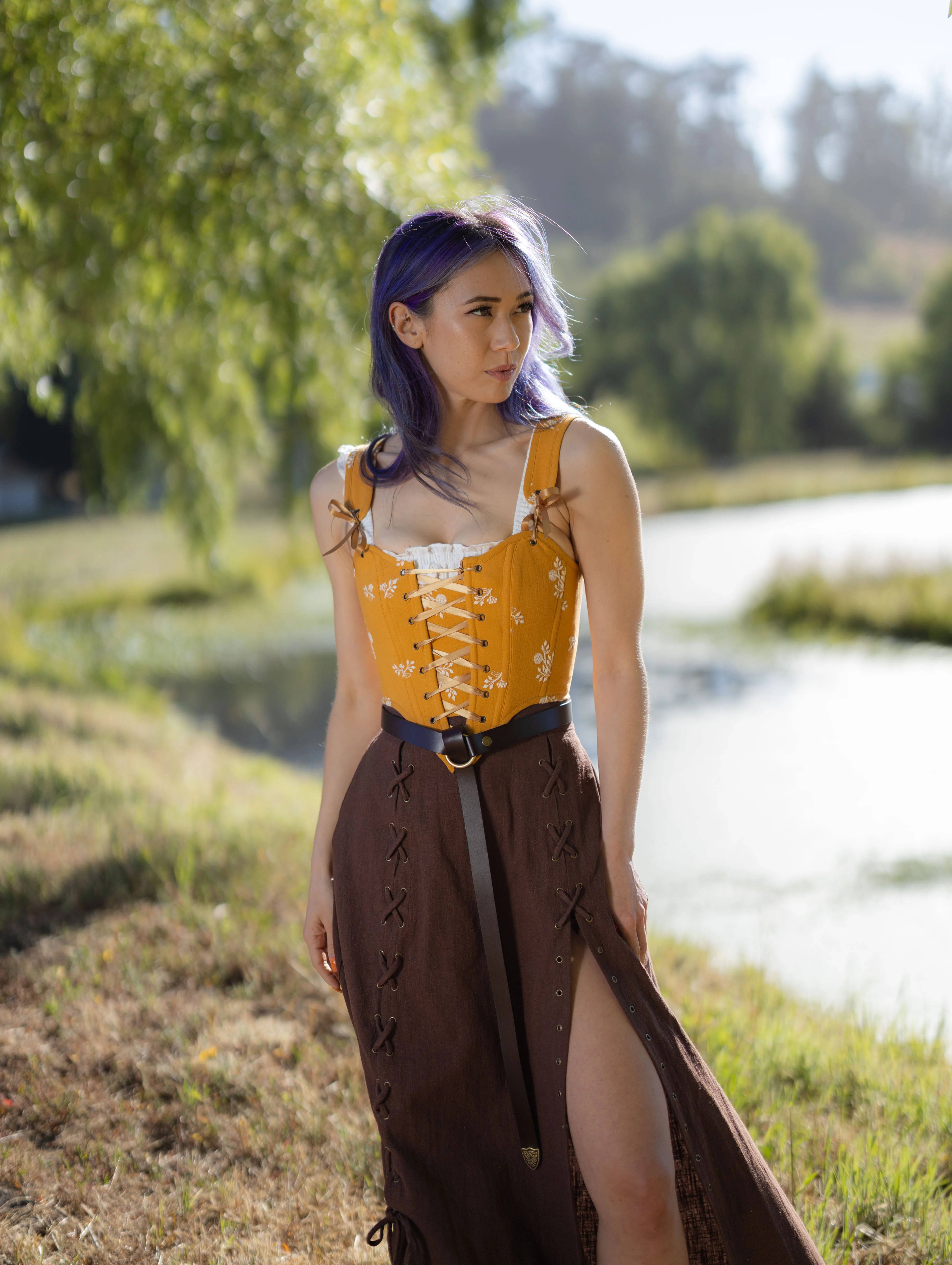 Yellow and White Floral Corset - Image 3