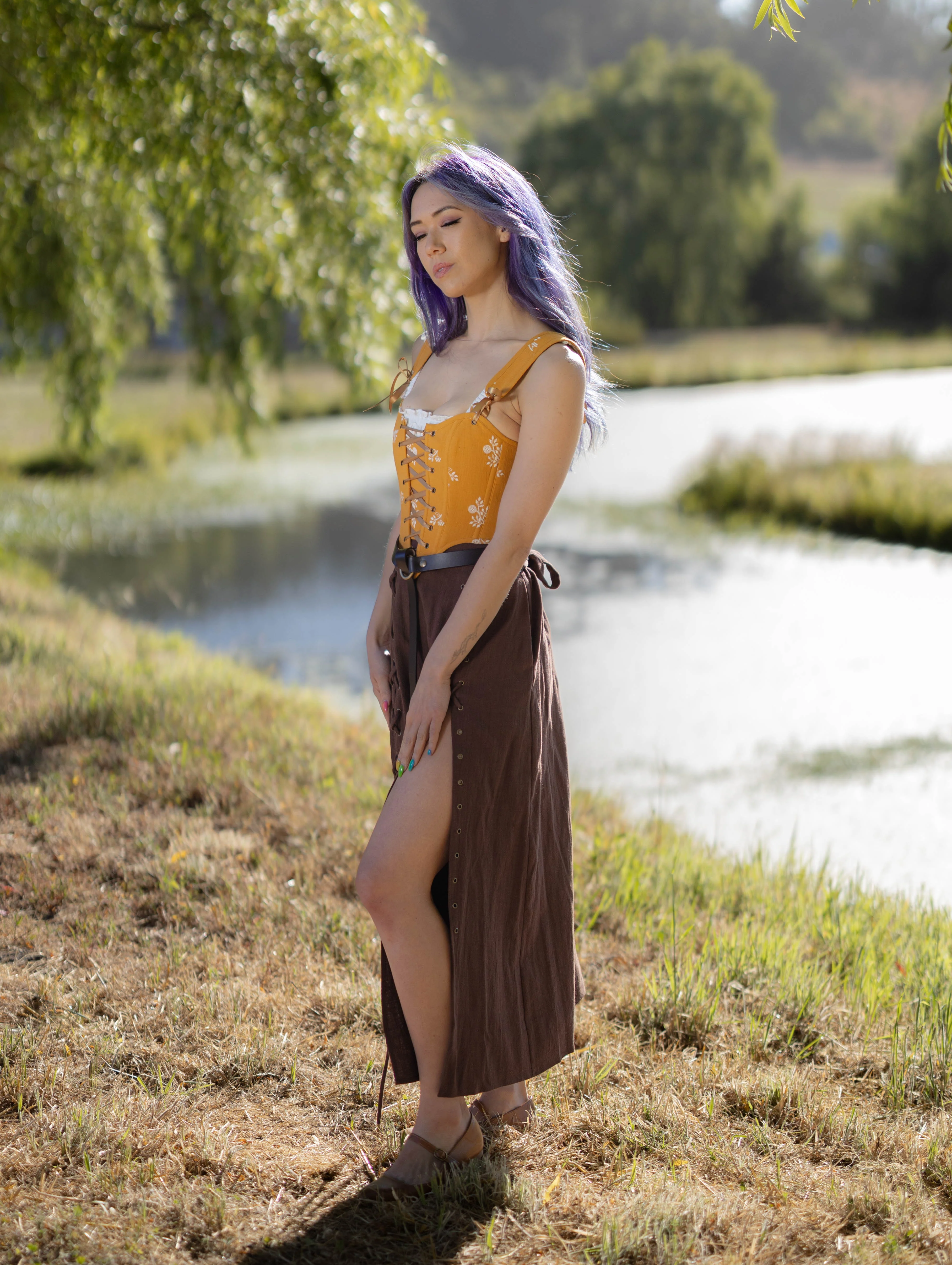 Yellow and White Floral Corset - Image 4