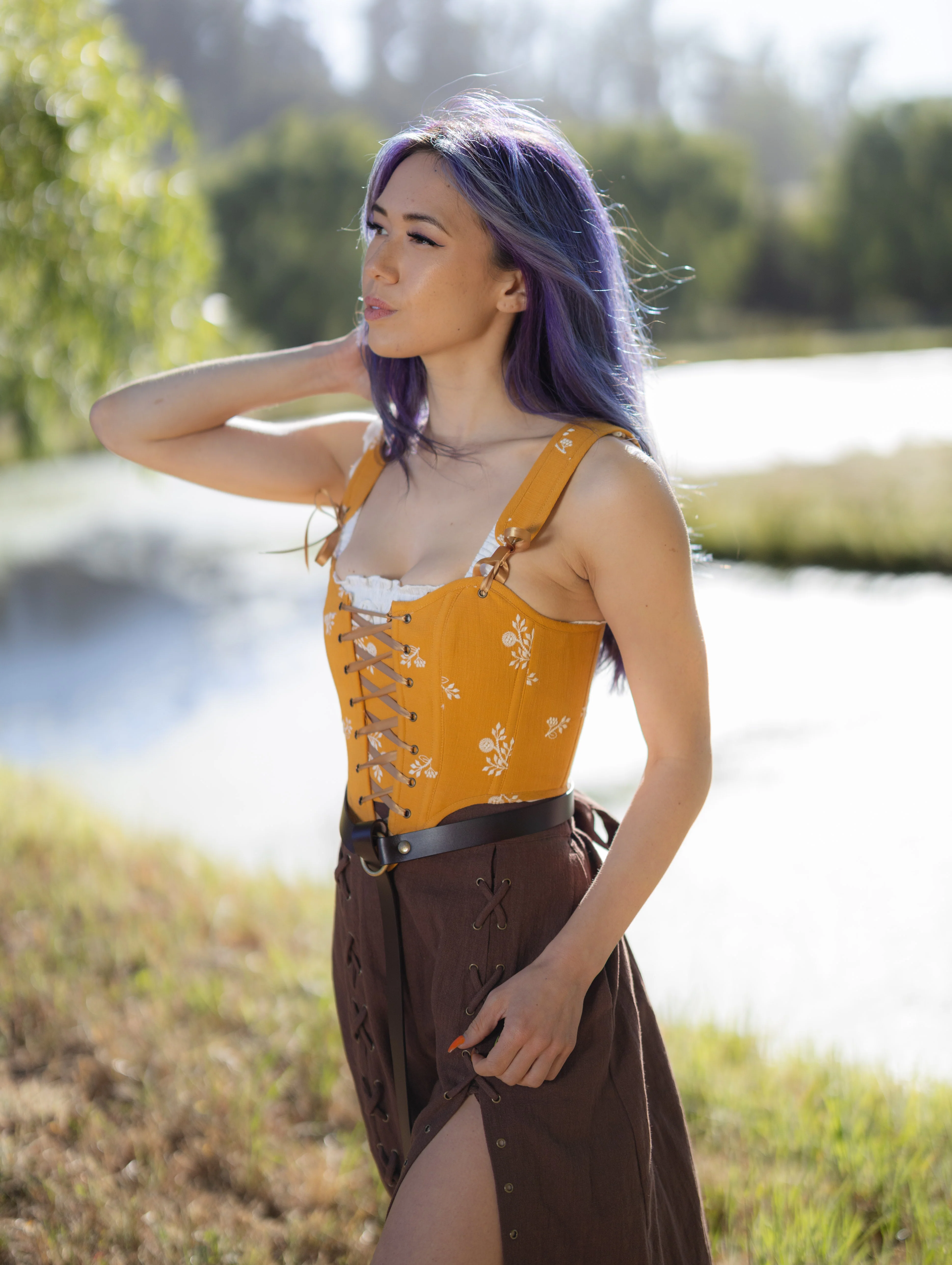 Yellow and White Floral Corset - Image 7