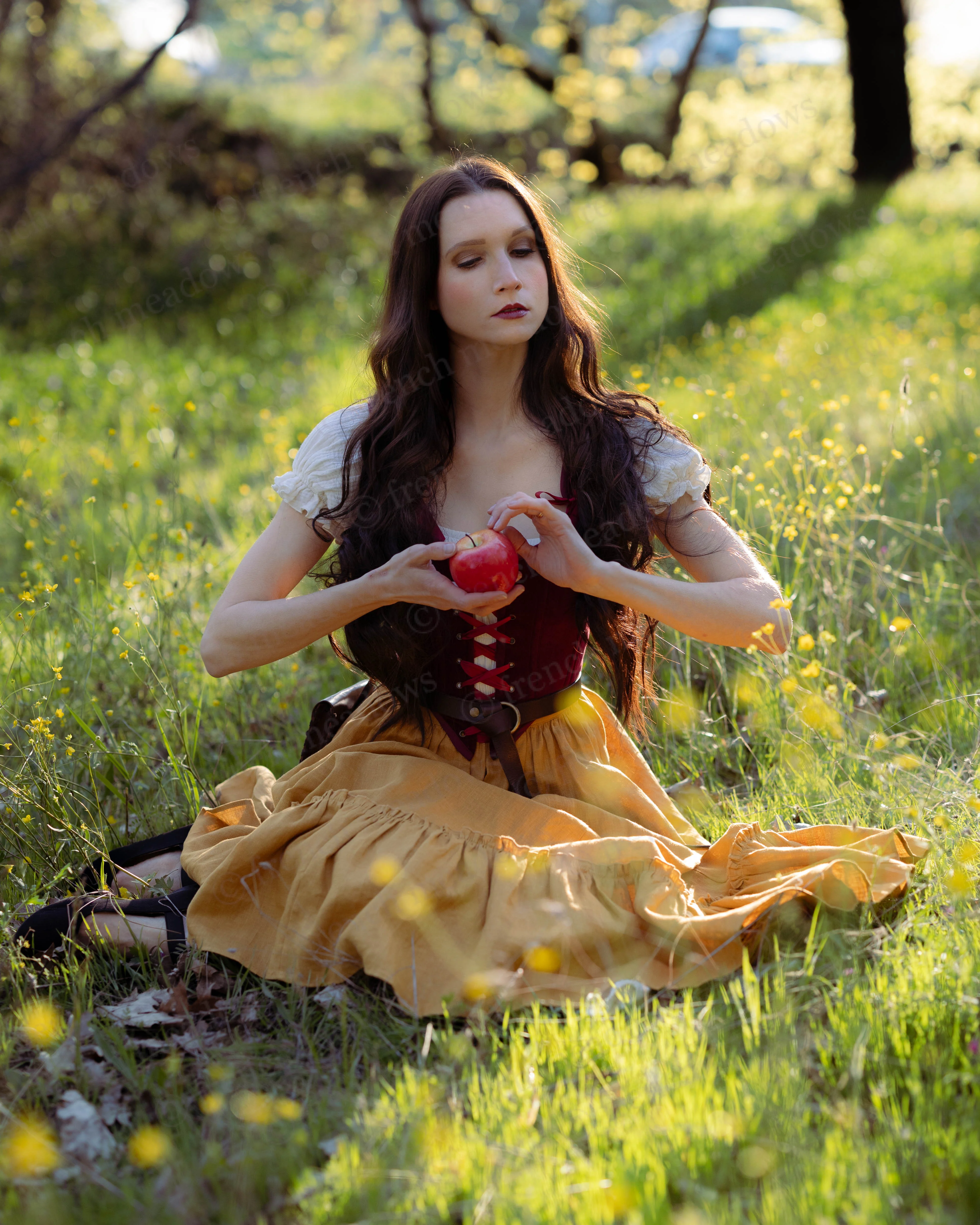 Yellow Linen Ruffle Skirt - Image 9